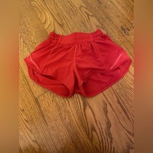 Lululemon Red Hotty Hot Shorts 2.5